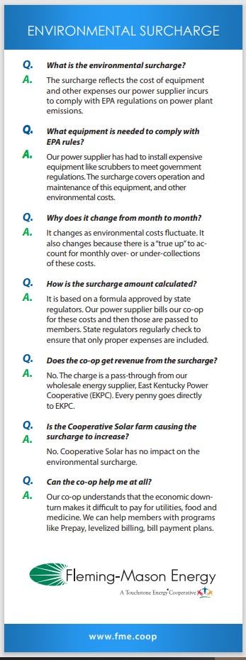 Environmental Surcharge - What is it? | Fleming-Mason Energy